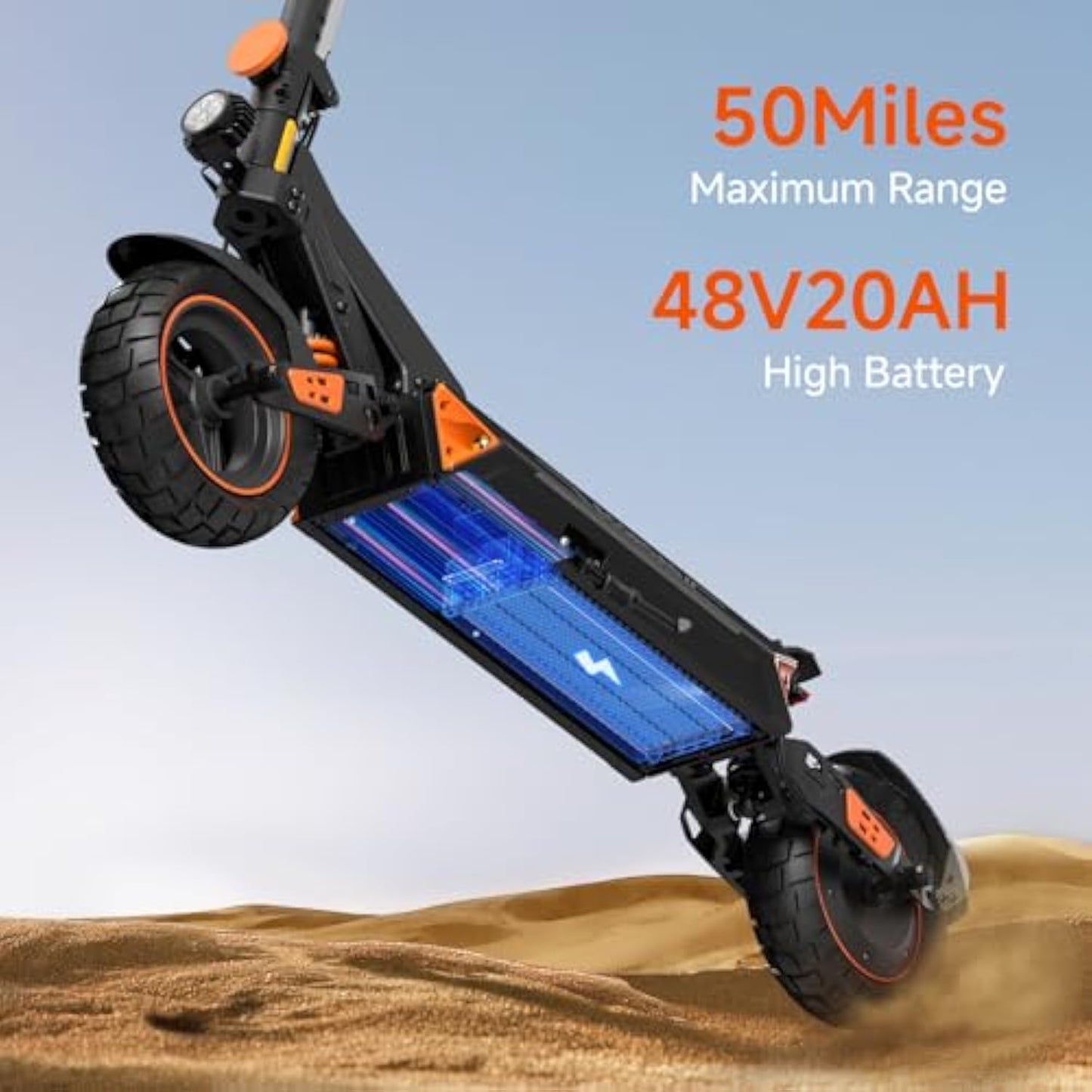 ET8 Electric Scooter, Powerful 1000W Motor & 32 MPH Max Speed, Electric Scooter Adults with 10" Off-Road Tires, 50 Miles Long Range, 4-Speed Modes & Cruise Control, Color Display(48V 20Ah)